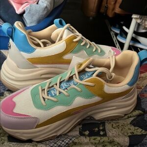 Steve Madden Chunky Pink and Blue Sneakers